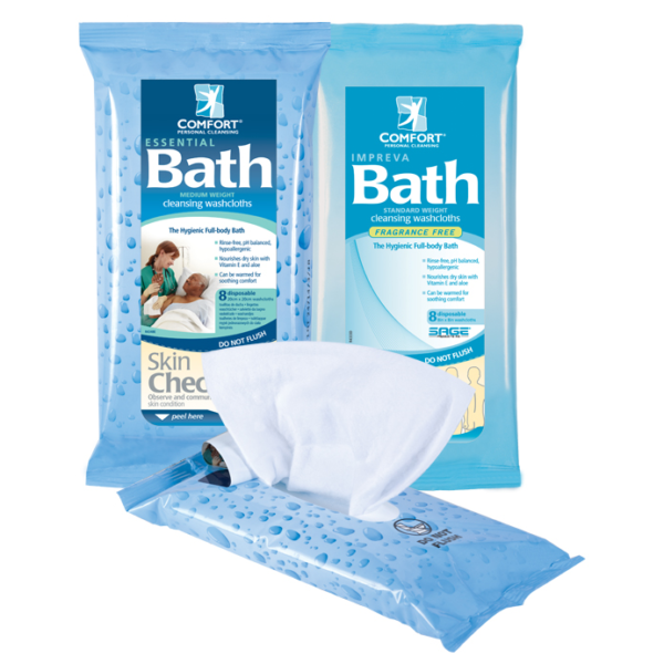 Comfort Bath® Basinless Bathing Washcloths