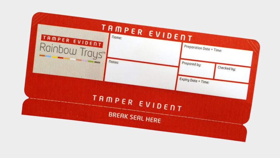 Rainbow Trays Tamper Evident Trays and Labels
