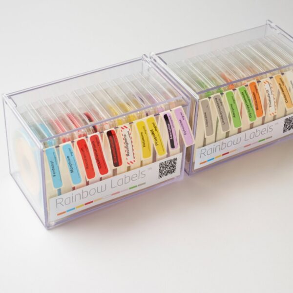 Rainbow Labels and Dispenser Trays