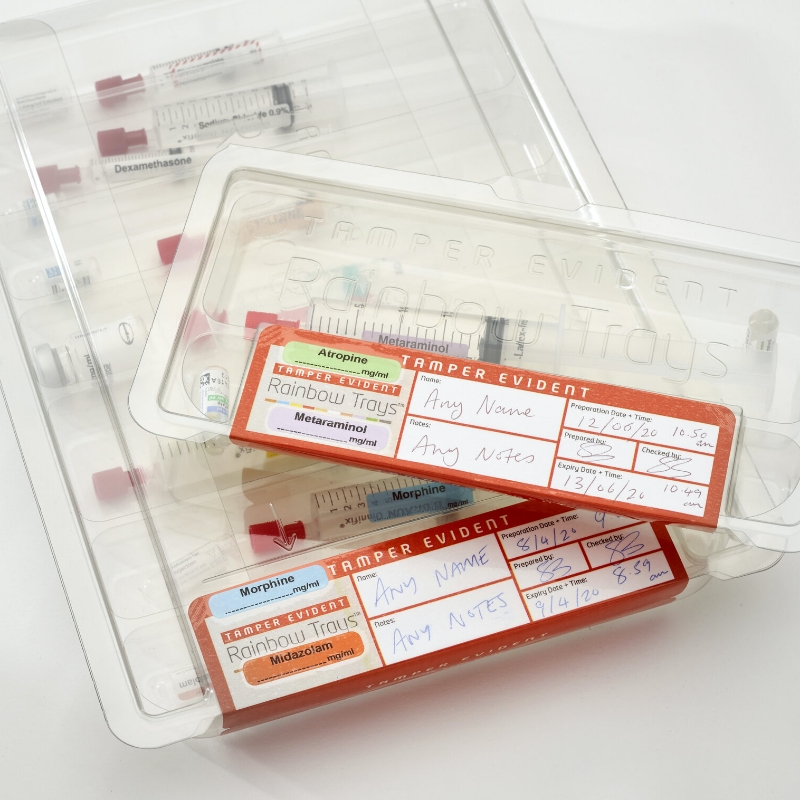 Tamper Evident Trays and Labels from Rainbow Trays