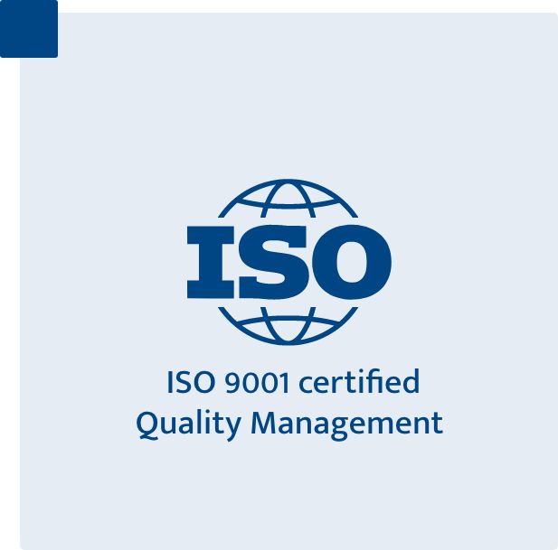 ISO 9001 certified quality management
